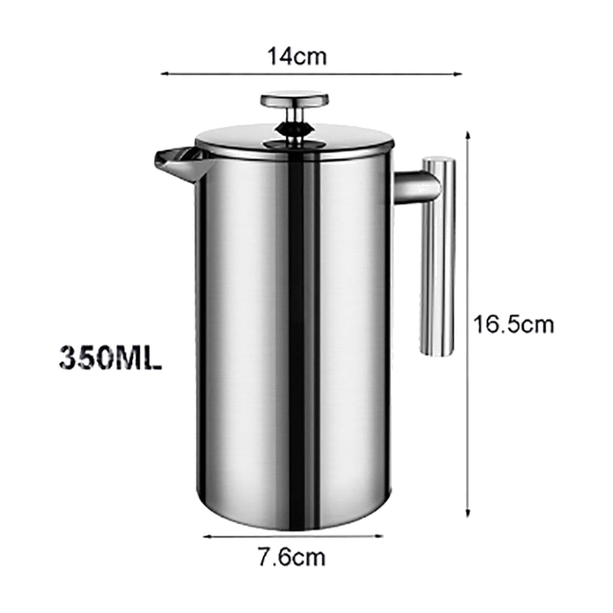 Stainless Steel French Press for Rich Coffee Flavor in 350ml