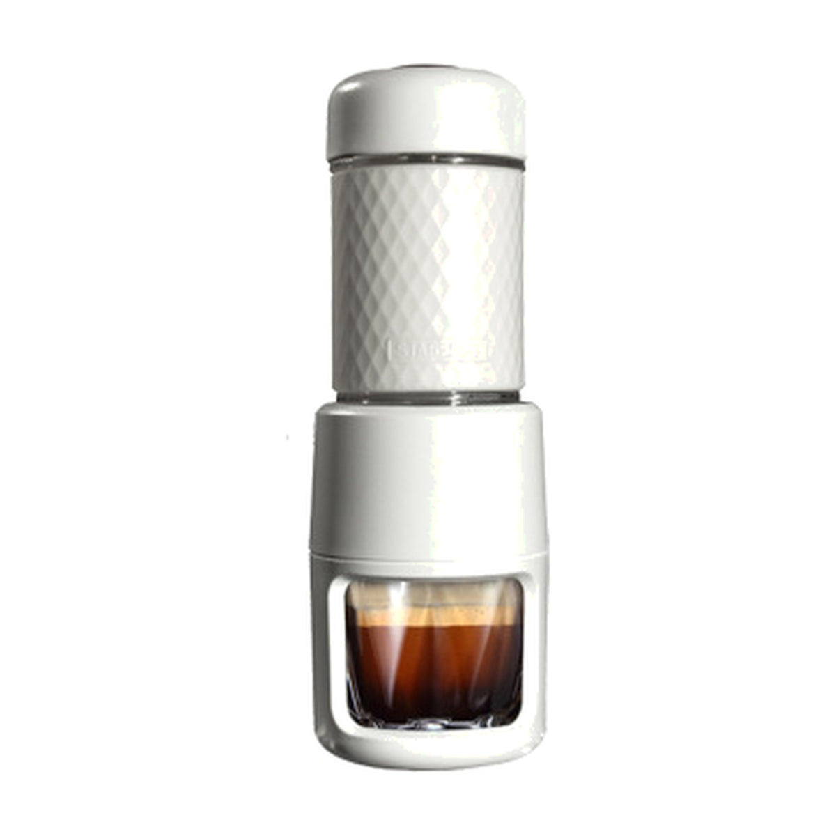 Portable Manual Espresso Maker - Hand-Pressure Travel Espresso in white