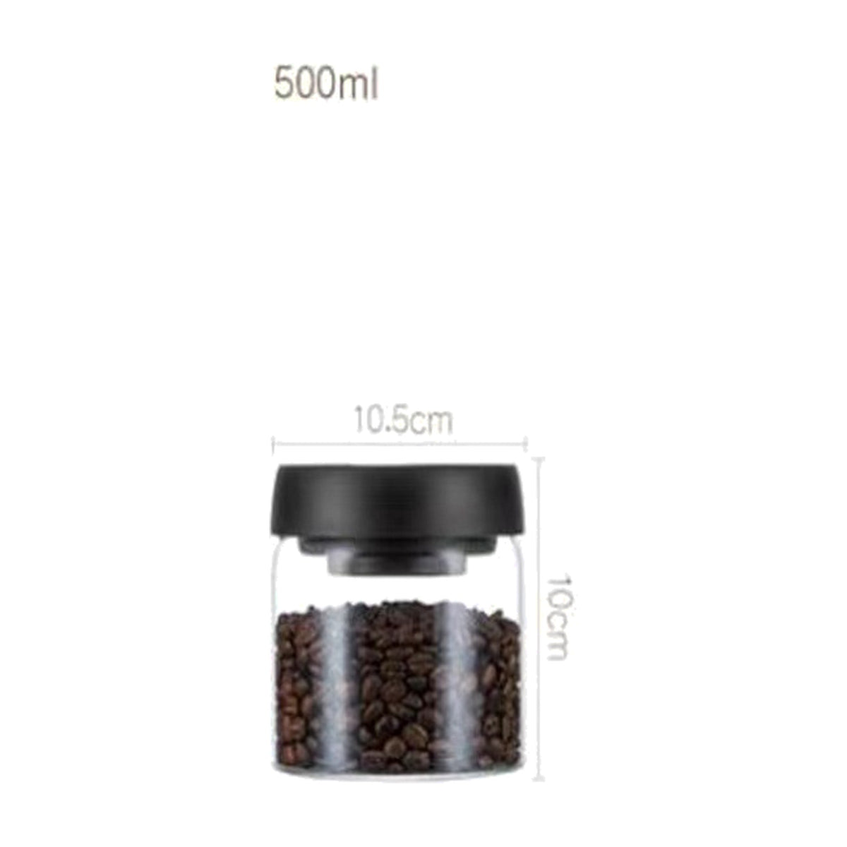 Airtight Glass Canister Set for Fresh Coffee Storage in black
