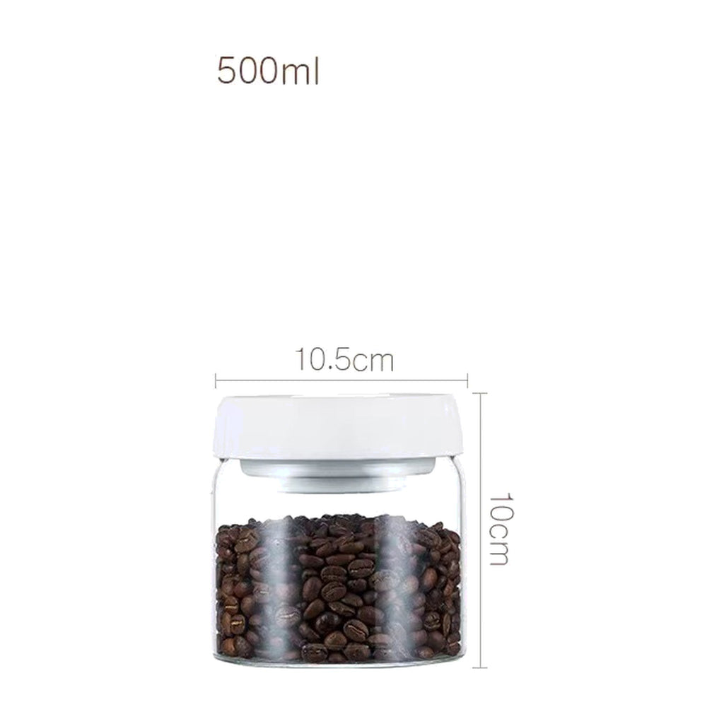 Airtight Glass Canister Set for Fresh Coffee Storage in white