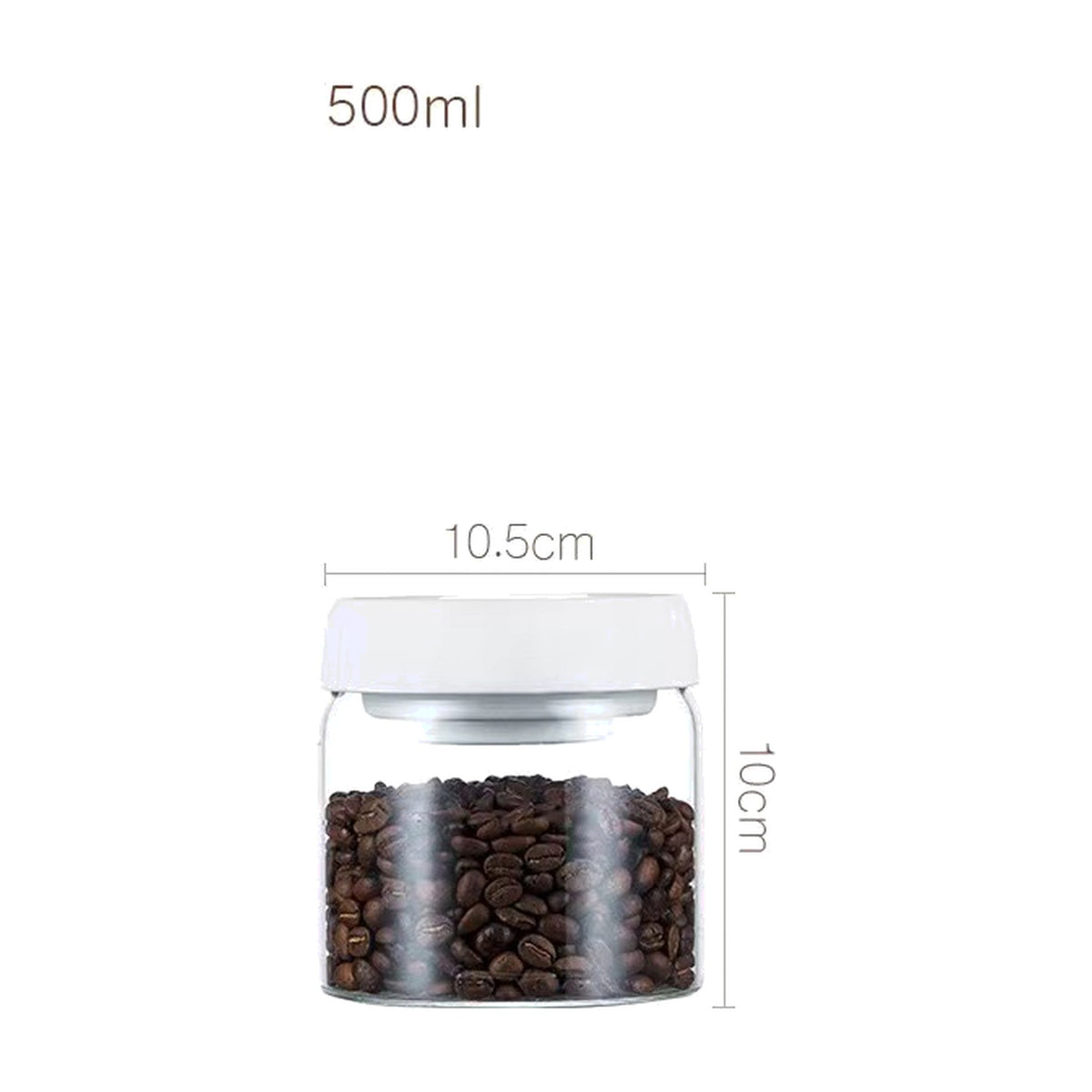 Airtight Glass Canister Set for Fresh Coffee Storage in white