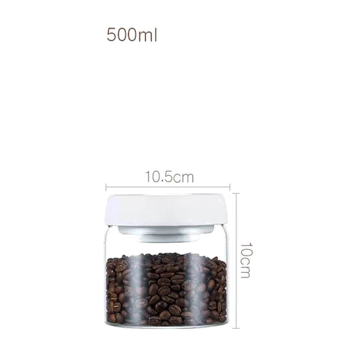Airtight Glass Canister Set for Fresh Coffee Storage in white